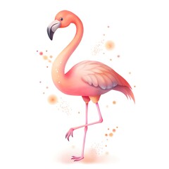 Obraz premium Pink flamingo on a white background. Vector illustration for your design