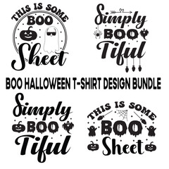 Fototapeta premium Boo Halloween t-shirt design bundle vector, black, skittish, horror, scary, sorcerer, holiday