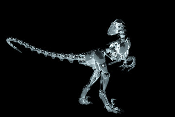 Fototapeta premium velociraptor robot rear view