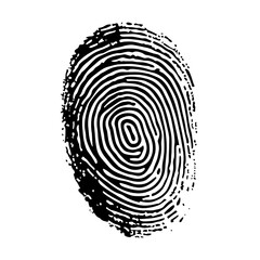 a fingerprint, in a simple black-and-white style, cut out