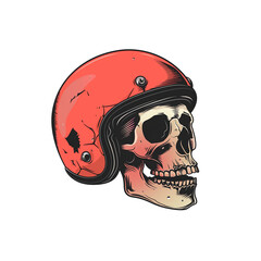 Skull in Motorcycle Helmet
