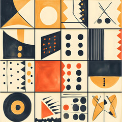 Obraz premium carpet or tile pattern 2D illustrator doodle wallpaper