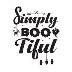 Simply Boo Tiful  boo custom, Halloween t-shirt design vector, black, black, skittish, horror, scary, sorcerer, holiday