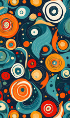 Fototapeta premium carpet or tile pattern 2D illustrator doodle wallpaper