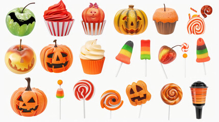 halloween candy cupcake lollipop set