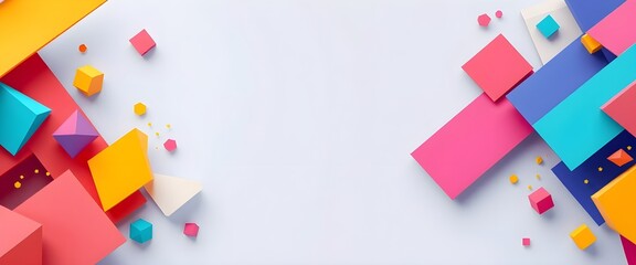 Layered 3D Banner with Colourful Lines