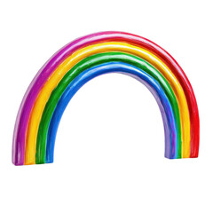 Semi-circular rainbow with vivid colors, isolated on a transparency background