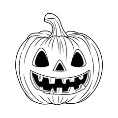 Halloween pumpkin illustration coloring page - coloring book for kids
