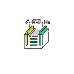 Electrolysis Process vector outline 3D icon