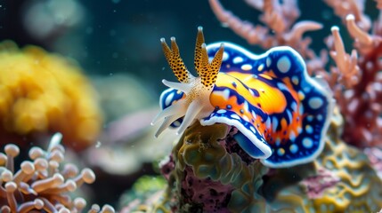 Obraz premium Vibrant Underwater Aquatic Creature in Tropical Ocean Coral Reef Ecosystem