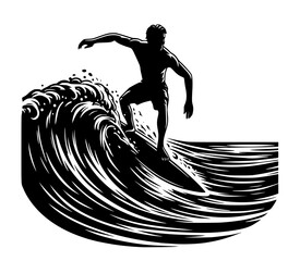  a man riding surfboard on top of a wave in the ocean