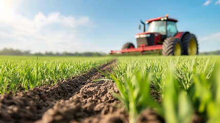 Fototapeta premium Advanced Precision Agriculture Techniques - GPS Systems and Yield Mapping for Targeted Variable Rate Applications in Modern Farming