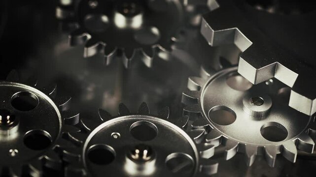 Abstract Industrial Mechanic Turning of Clock Gears