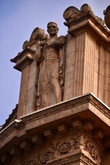 Detailed architectural statue on a historic building in San Francisco