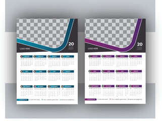 Vector Single page Wall Calendar Design Template 2025 for your office and company