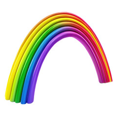 Vibrant rainbow arching across a transparency background