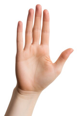 Obraz premium PNG Woman hand finger white background gesturing.