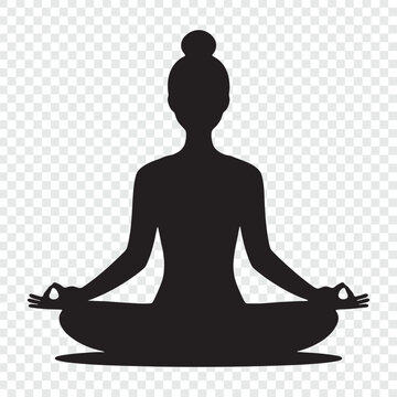 recommend clip art: girl meditating in lotus position with a white background.