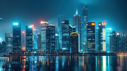 Nighttime Skyline of Shanghai