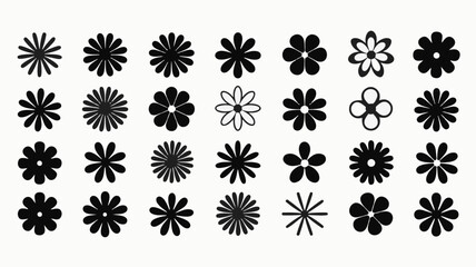 Elegant Black Flower Silhouette Collection