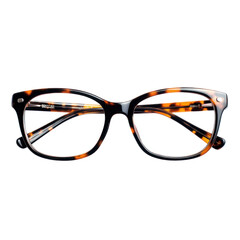 Modern eyeglasses with bold frame design, isolated on a transparency background