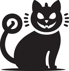 Halloween scary cat silhouette vector illustration isolated on a white background