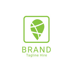simple logo with a green map theme