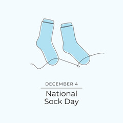 National Sock Day vector design template good for celebration usage. National Sock Day design. continuous line drawing. eps 10.