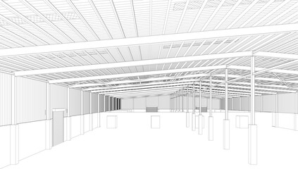 3D illustration of industrial project