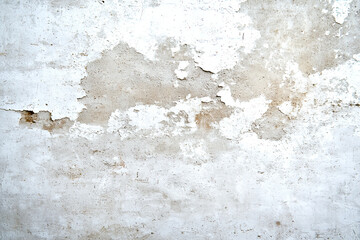 Wall with patches of peeled paint and discoloration, indicating possible mold growth.