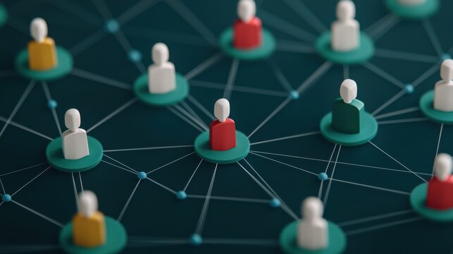 Blockchain decentralization depicted as a network of interconnected nodes with no central authority