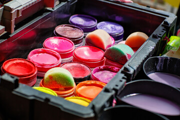 water based paints for body painting face painting. High quality photo