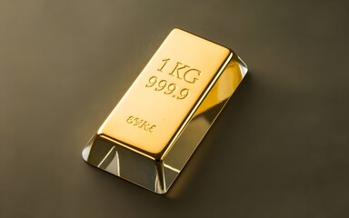 Realistic Gold Bar Isolated on Transparent Background