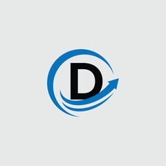 Creative Financial Arrow Symbol And Letter D