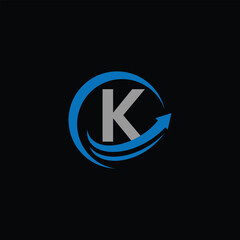 Creative Financial Arrow Symbol And Letter K