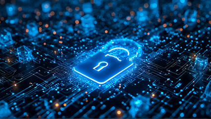 Cyber security and data protection, internet network security, protect business and financial transaction data from cyber attack