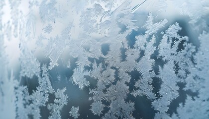 close up of frost on the window