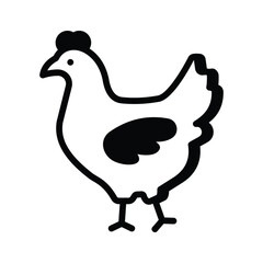 A hen, symbolizing farm animals in a garden setting