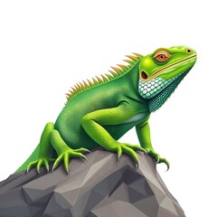 Obraz premium Green Iguana: Detailed Scales and Sharp Claws