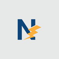 Energy Electric Power Symbol With Letter N