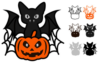 Halloween black cat with scary pumpkin svg, Layered papercut decoration