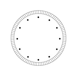 Mechanical clock template. Watch and timepiece. Circle and rounded chronograph. UI and UX element for website. Time measurement. Flat vector illustration