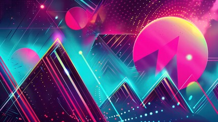 Abstract Neon Mountains