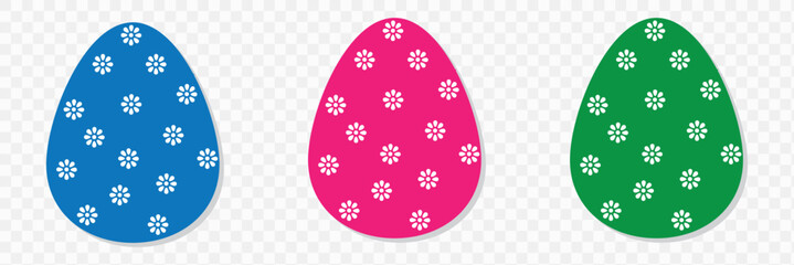 Easter Egg Vector. Set of color ester eggs. Vector set of easter eggs, silhouette. Easter day element set. Vector illustration of egg.