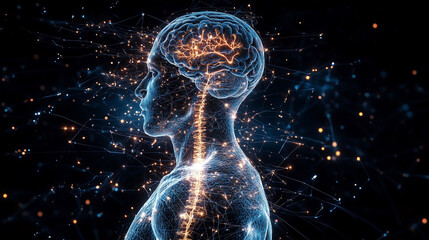 A man's head is shown in a computer generated image