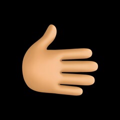 3D Cartoon Hand Pointing Left