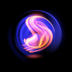 Vivid abstract background. Beautiful swirl trail effect frame. Mystical portal. Bright sphere lens....