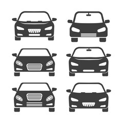 Set of Car Silhouettes with Different Grills Automotive Design can be used for Logo Symbol Icon Automotive Industry Car Dealership