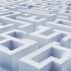 A maze of paths leading to success, strategies, and problem solving in business