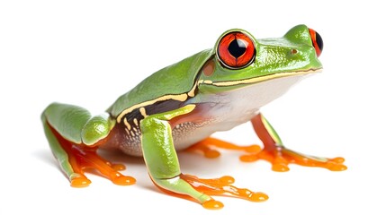 Green Tree Frog on White Background, Photo Realistic, Texture, Pattern Background, Wallpaper, Cover and Screen of Smartphone, PC, Laptop, 9:16 and 16:9 Format